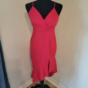 Favlux Sexy Red Midi Ruffled Dress